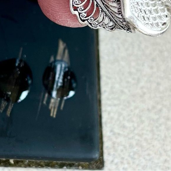 Vintage sterling rose brooch - Picture 6 of 11